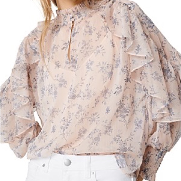 NWT MAJE Ruffle Floral Blouse - 3 - Picture 2 of 13